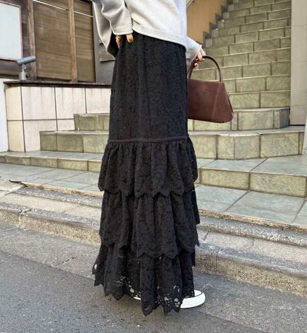 fredy emue「起毛レースティアードスカート」|スカート|