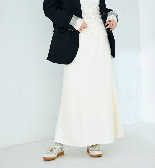 fredy emue「ヘビーサテンバイアススカート」|スカート|オフホワイト