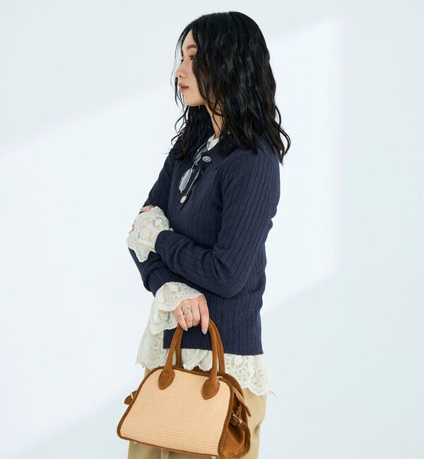 fredy emue「センタースリット衿付きプルオーバー」|ニット・セーター|