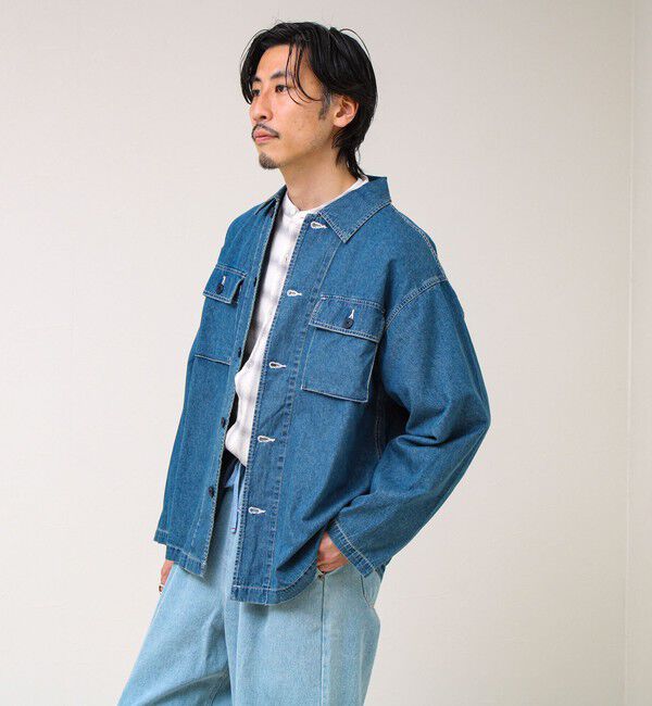 GLOSTER「【デニム/リップストップ】ミリタリーオーバーシャツ」|シャツ・ブラウス|