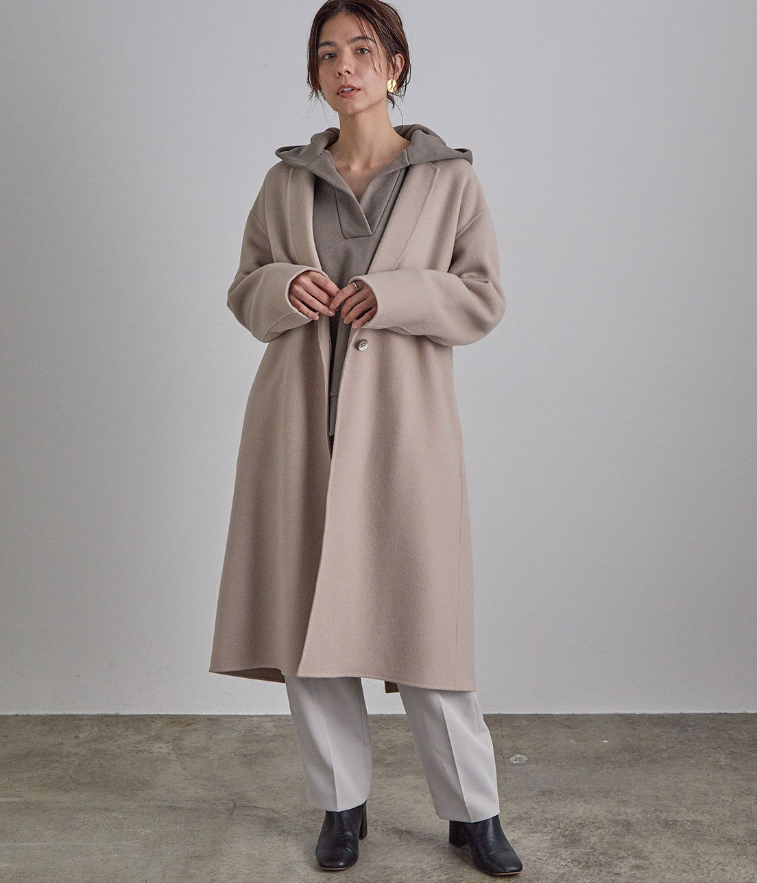 SALON adam et rope'「ウールカシミヤ無双仕立てロングチェスターコート」|チェスターコート|