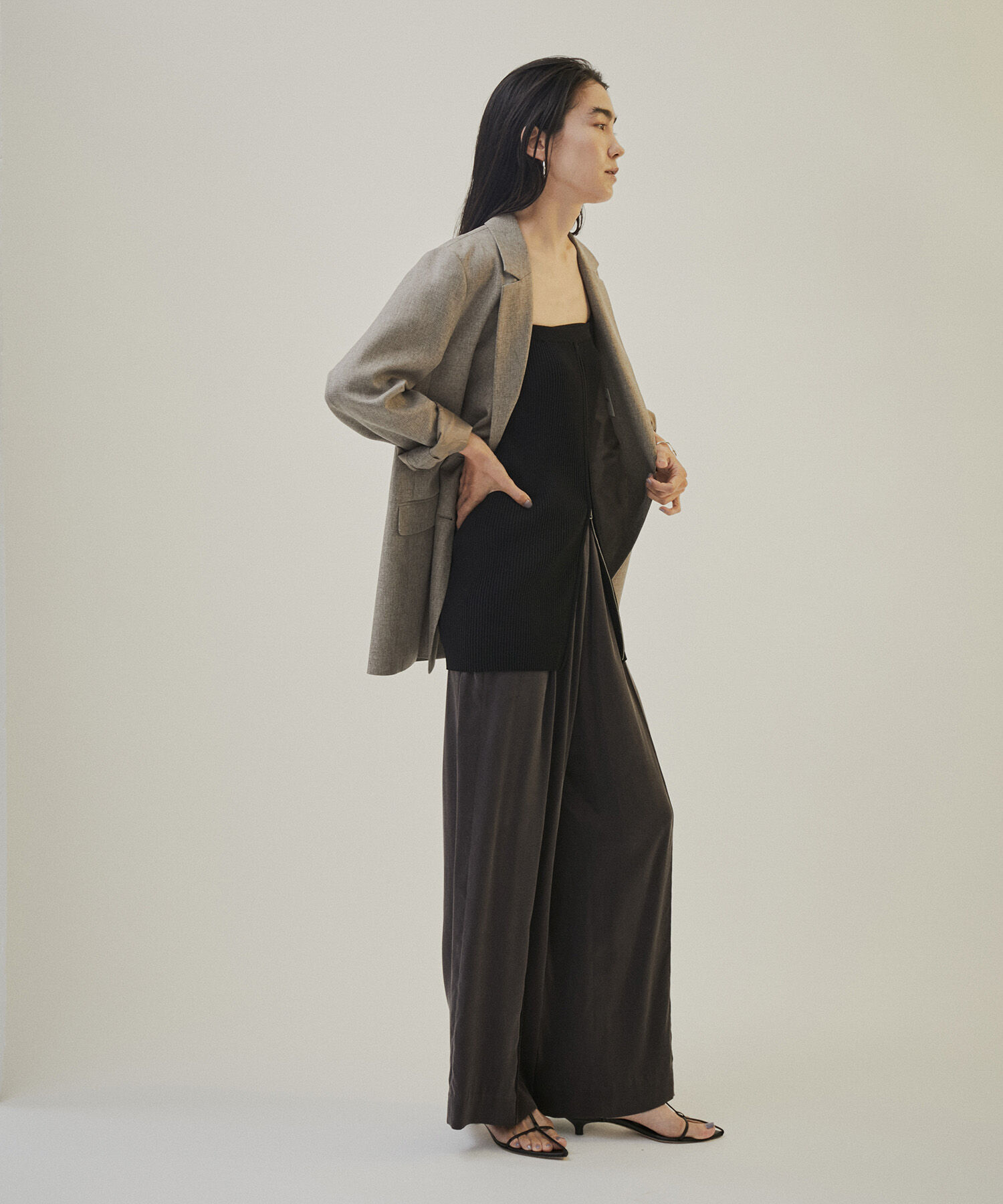 SALON adam et rope'「【雑誌掲載】リブジップビスチェ」|ベスト・ジレ|