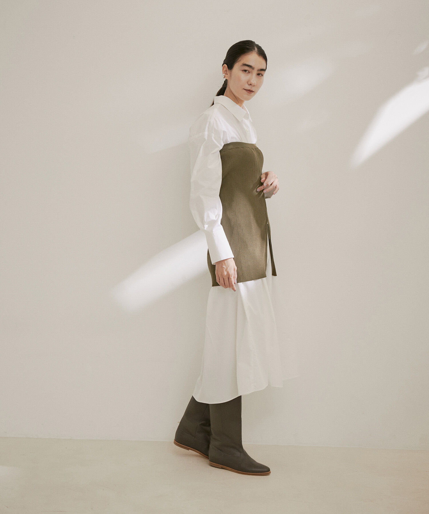 SALON adam et rope'「【雑誌掲載】リブジップビスチェ」|ベスト・ジレ|