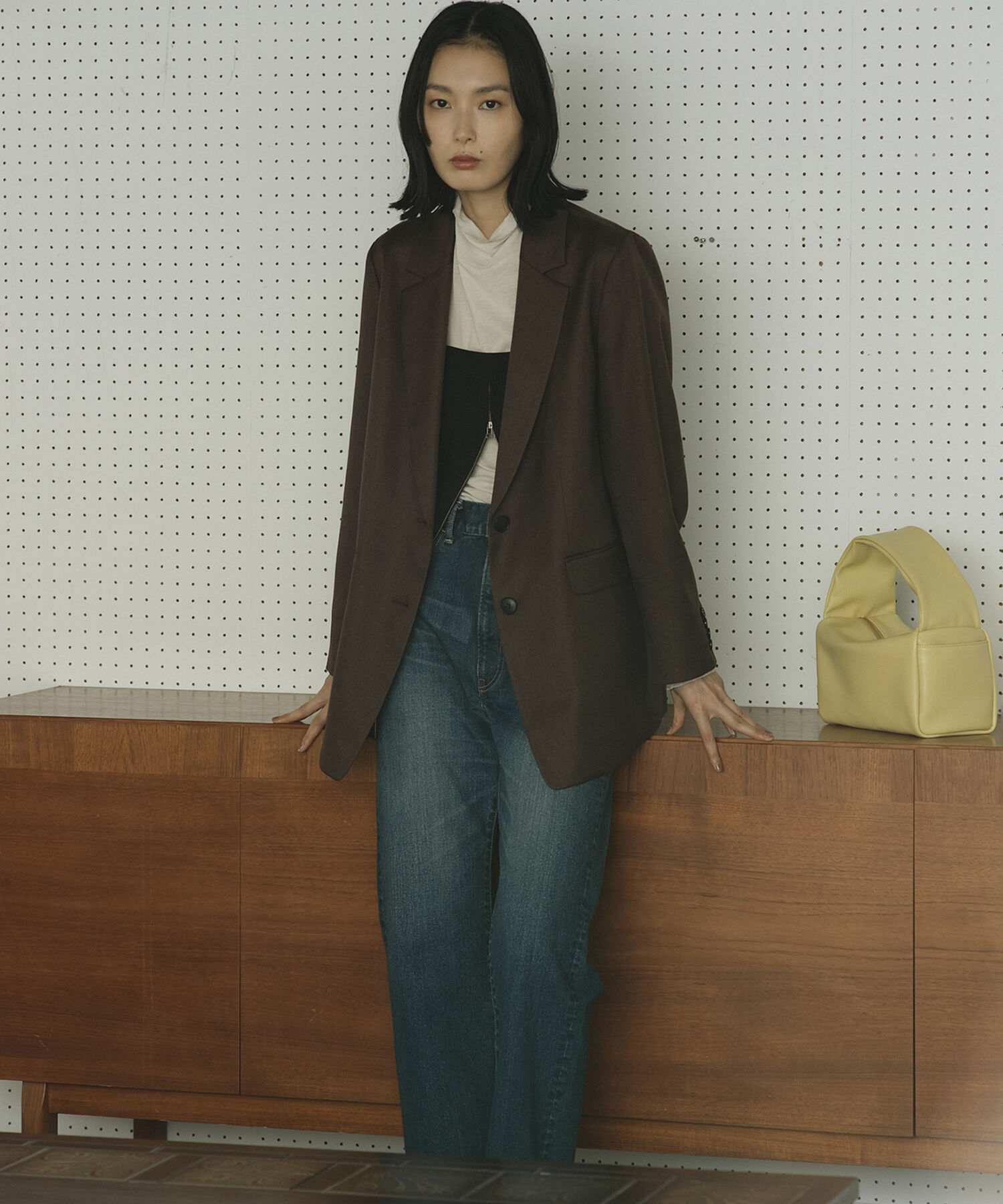 SALON adam et rope'「【雑誌掲載】リブジップビスチェ」|ベスト・ジレ|