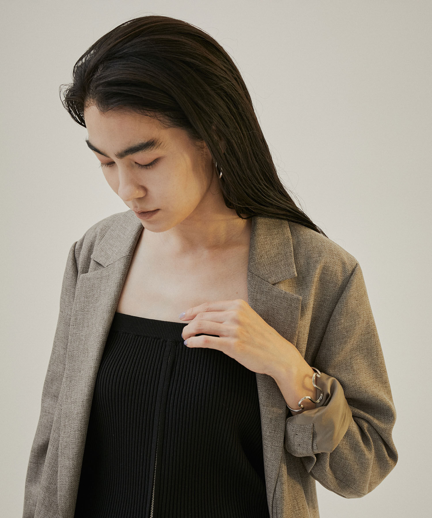 SALON adam et rope'「【雑誌掲載】リブジップビスチェ」|ベスト・ジレ|