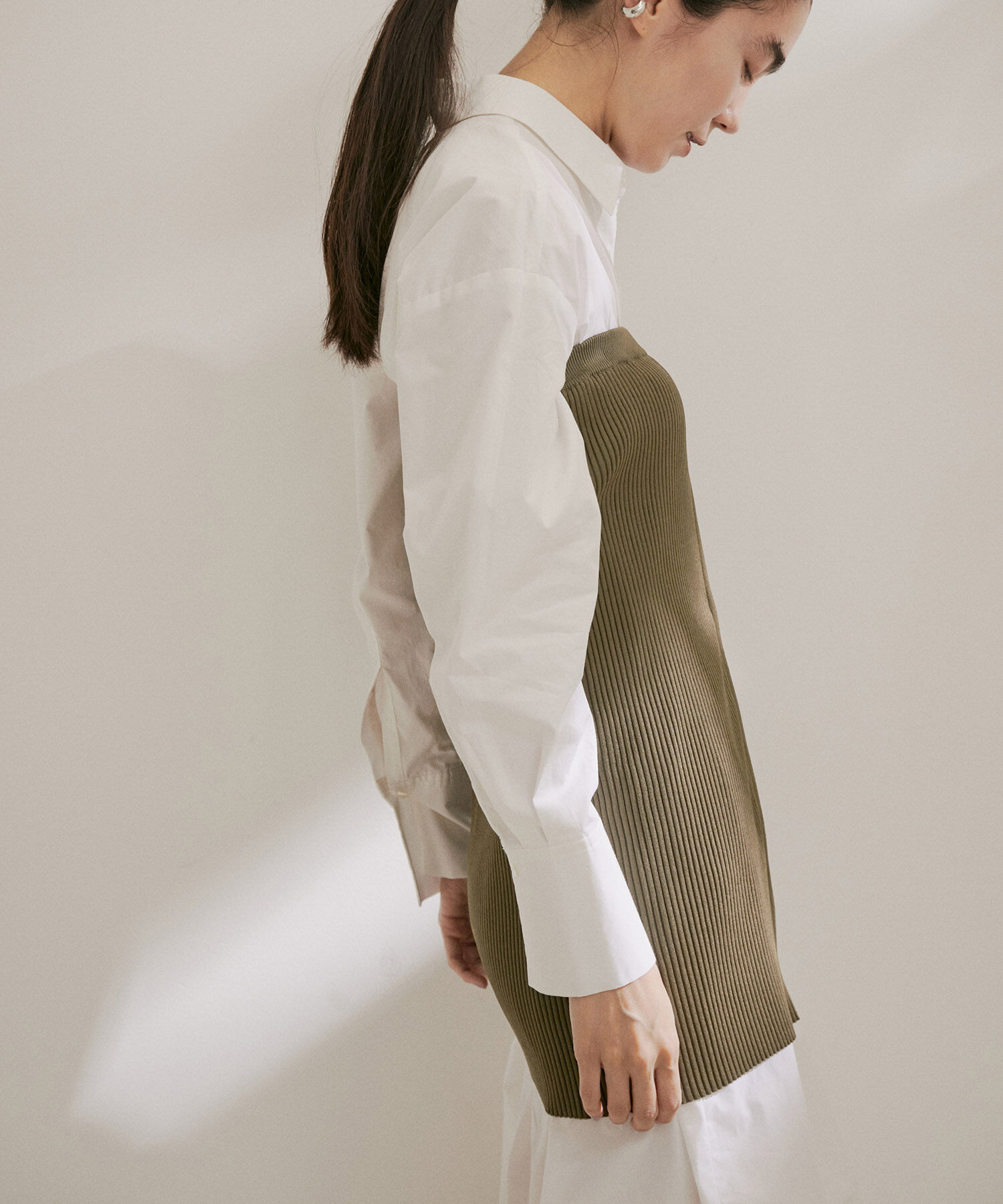 SALON adam et rope'「【雑誌掲載】リブジップビスチェ」|ベスト・ジレ|