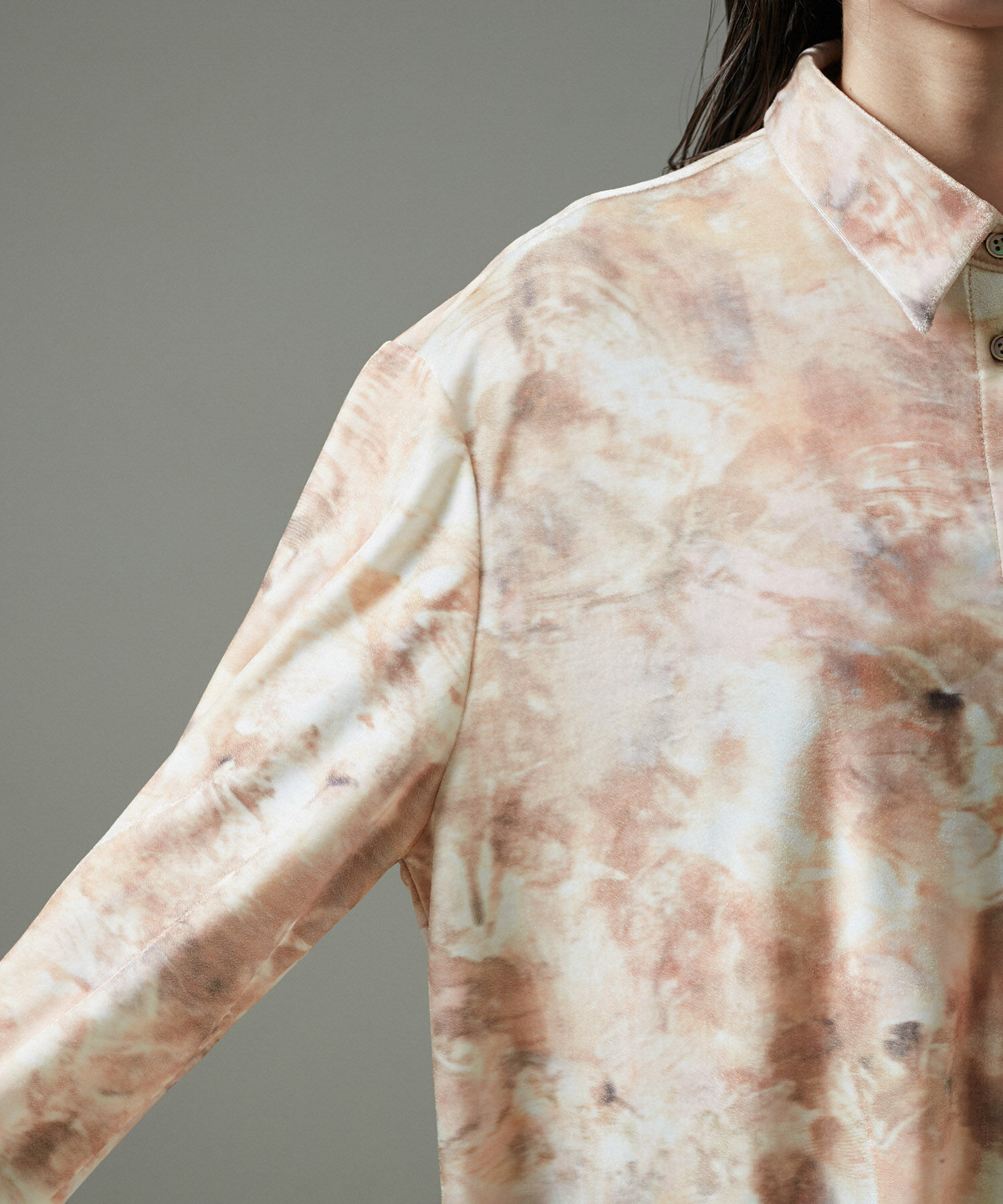 SALON adam et rope'「ストーンウッドプリントベロアブラウス」|シャツ・ブラウス|