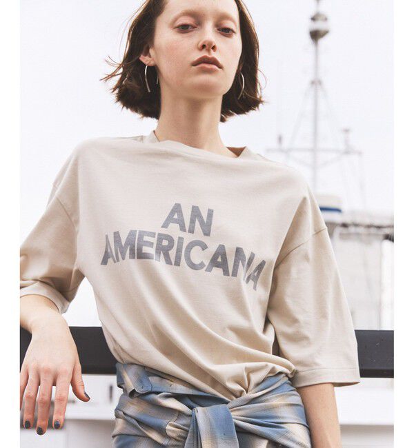 SALON adam et rope'「【Americana（アメリカーナ） for SALON】別注ロゴTシャツ」|Tシャツ・カットソー|