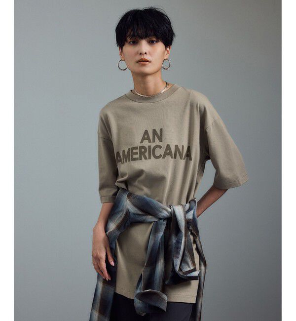 SALON adam et rope'「【Americana（アメリカーナ） for SALON】別注ロゴTシャツ」|Tシャツ・カットソー|