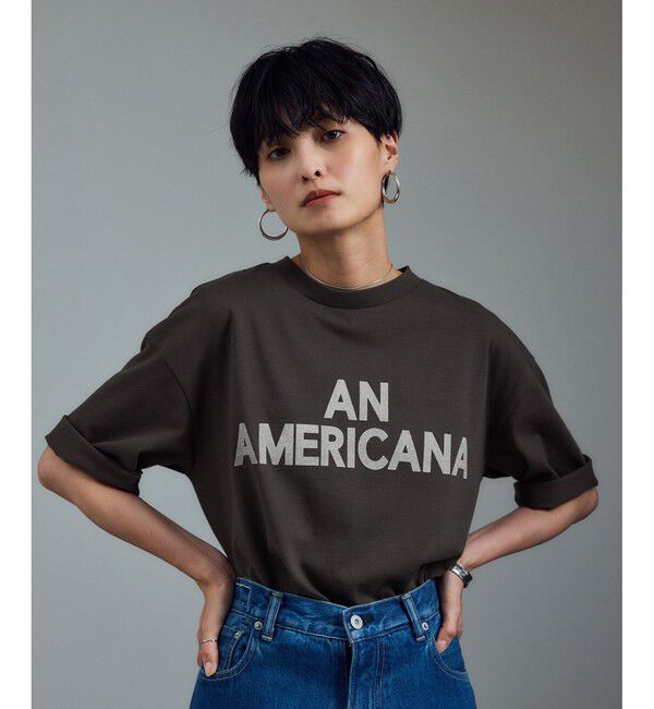 SALON adam et rope'「【Americana（アメリカーナ） for SALON】別注ロゴTシャツ」|Tシャツ・カットソー|