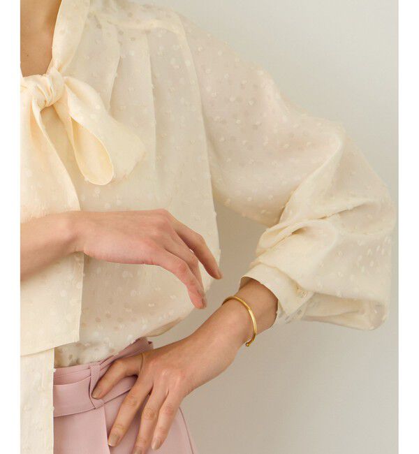 ROPE「2WAYドットジャガードボウタイブラウス/イージーケア」|シャツ・ブラウス|