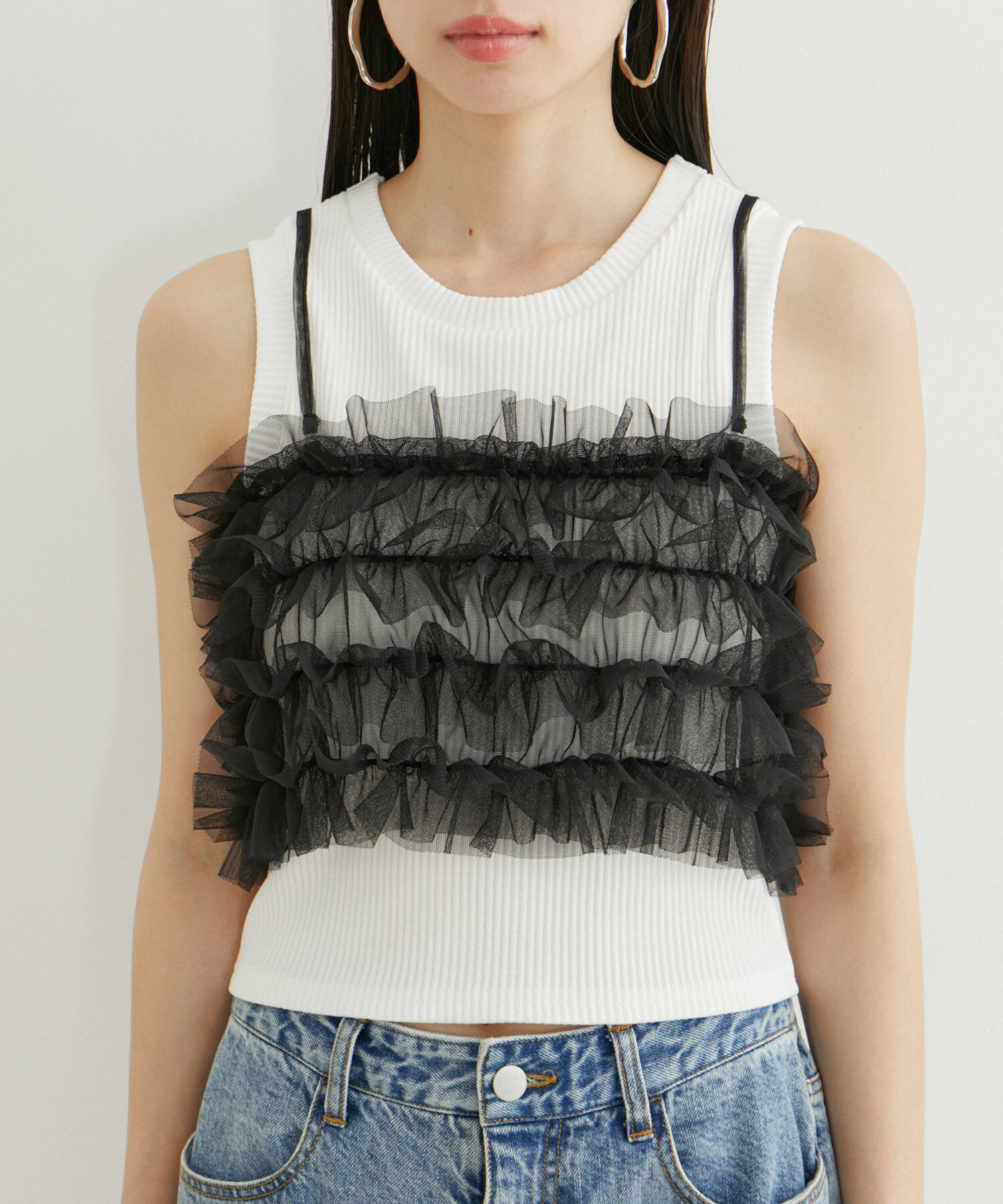 VIS「チュールフリルビスチェ」|キャミソール|