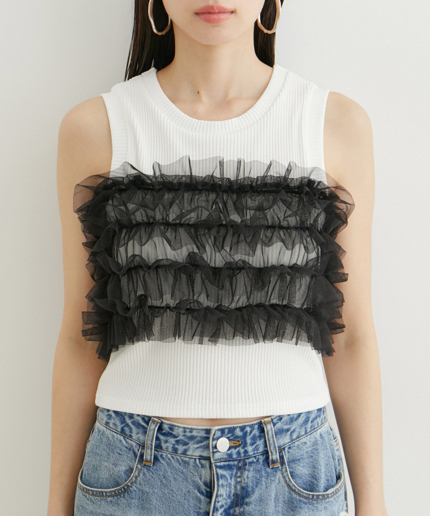 VIS「チュールフリルビスチェ」|キャミソール|