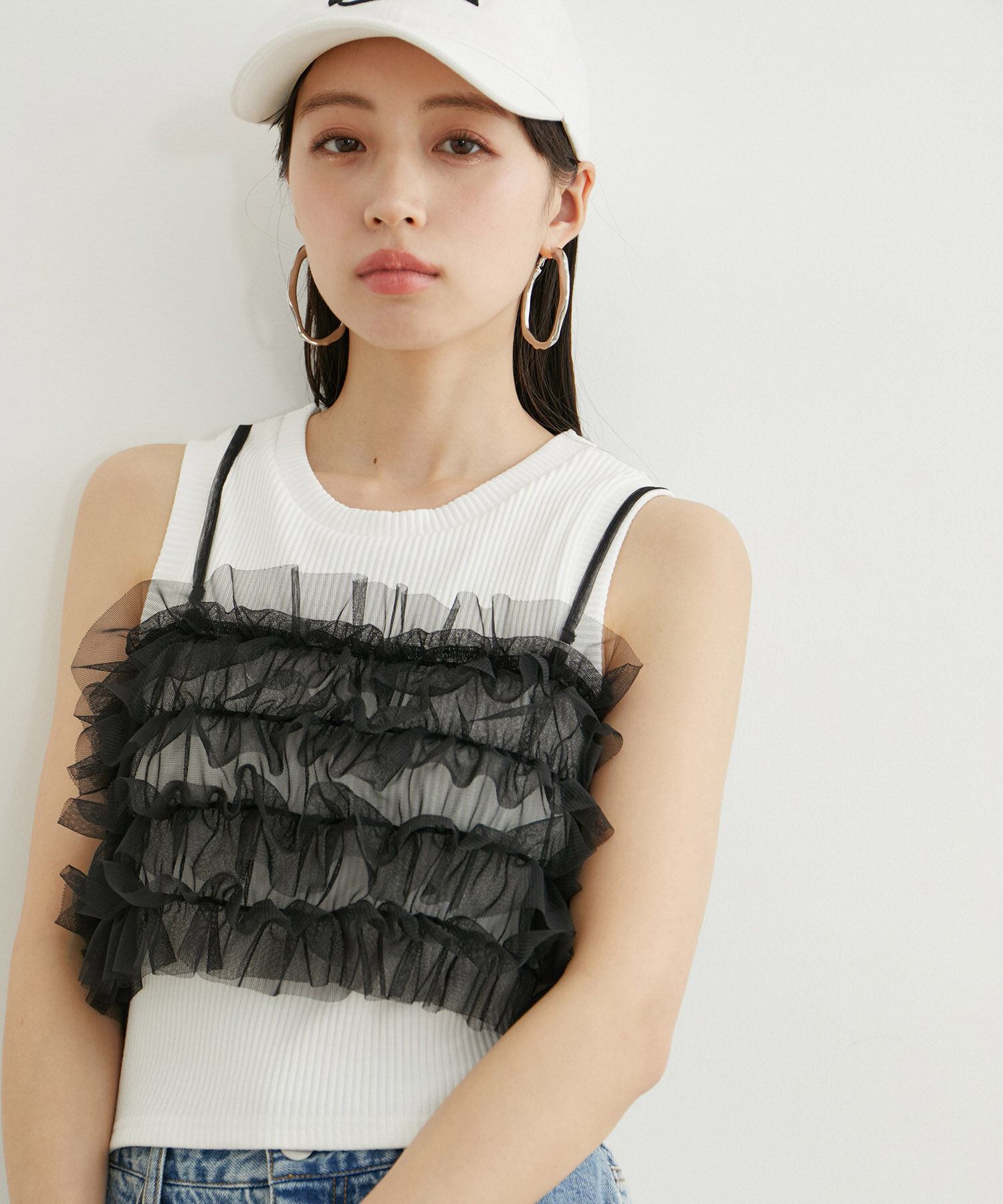 VIS「チュールフリルビスチェ」|キャミソール|