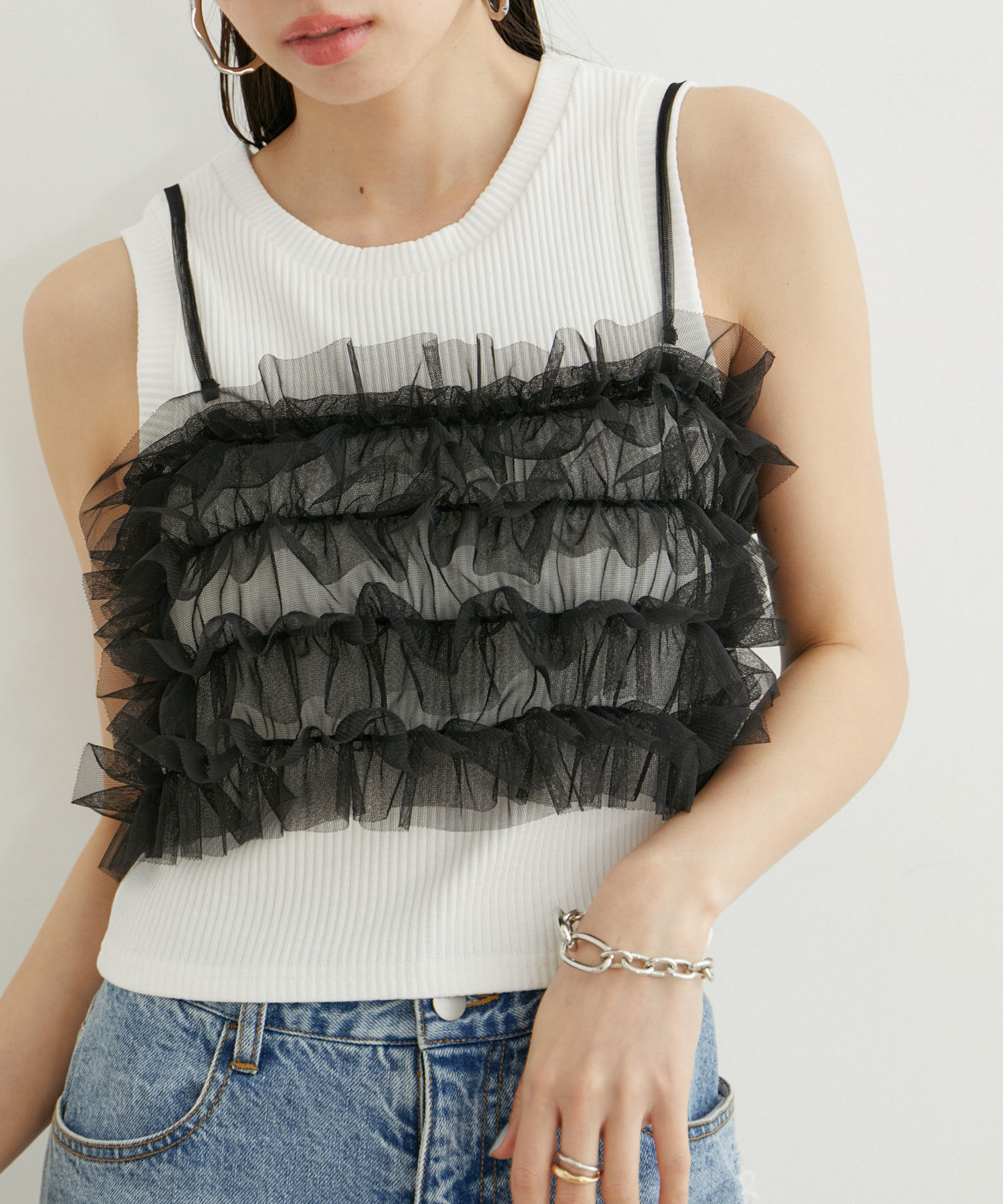 VIS「チュールフリルビスチェ」|キャミソール|