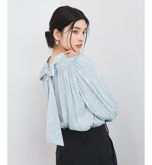 VIS「【前後2WAY】割繊ボウタイブラウス【洗える】」|シャツ・ブラウス|