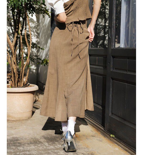 VIS「【美easy】リネンライクマーメイドスカート【洗える】【セットアップ対応】」|スカート|