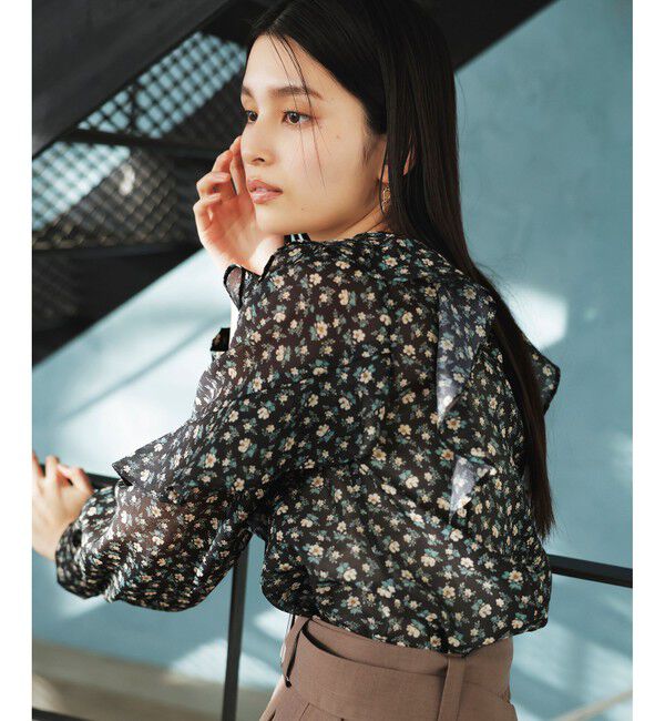 VIS「【前後2WAY】ラッフルフリルブラウス」|シャツ・ブラウス|ブラック系(02)