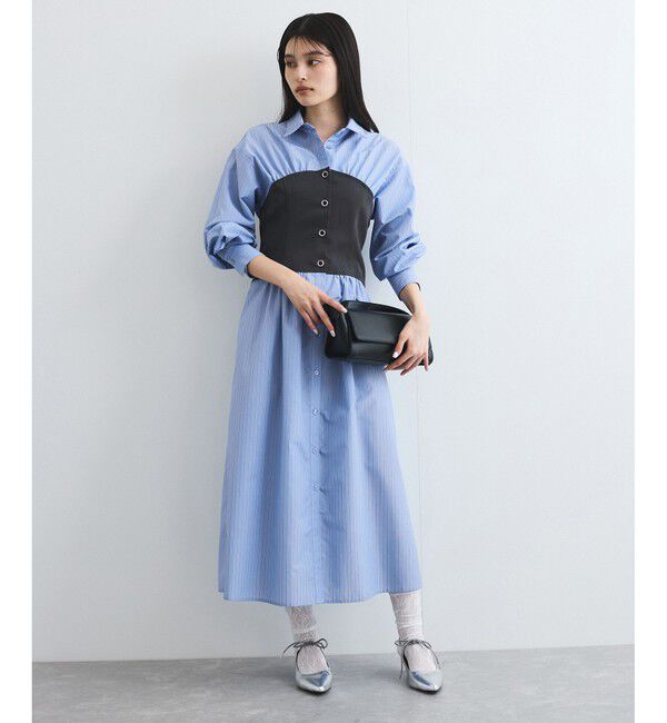 VIS「【洗える】ビスチェドッキングライクワンピース」|ワンピース|