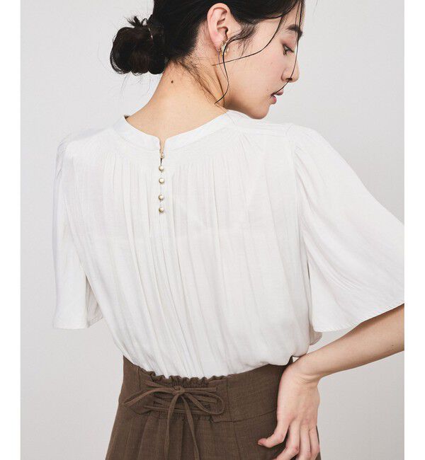 VIS「【2WAY】割繊ハーフスリーブブラウス【洗える】」|シャツ・ブラウス|キナリ(16)