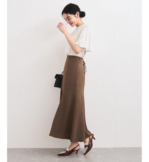 VIS「【2WAY】割繊ハーフスリーブブラウス【洗える】」|シャツ・ブラウス|