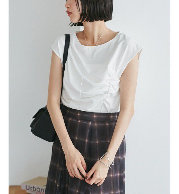 VIS「アシメギャザートップス」|Tシャツ・カットソー|