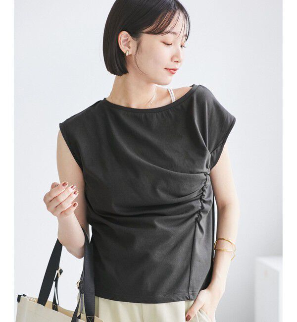 VIS「アシメギャザートップス」|Tシャツ・カットソー|