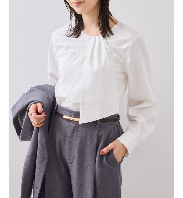 VIS「フロントねじりデザインブラウス」|シャツ・ブラウス|オフホワイト(15)