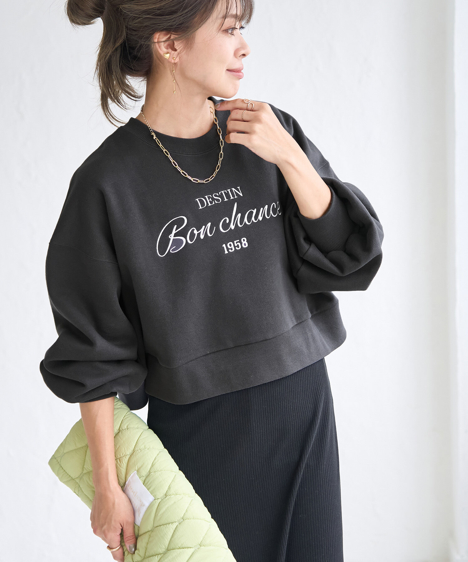 ROPE' PICNIC R「裏起毛刺繍ロゴクロップドスウェット」|スウェット・ジャージ|