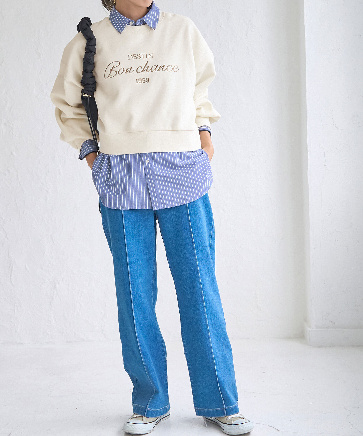 ROPE' PICNIC R「裏起毛刺繍ロゴクロップドスウェット」|スウェット・ジャージ|