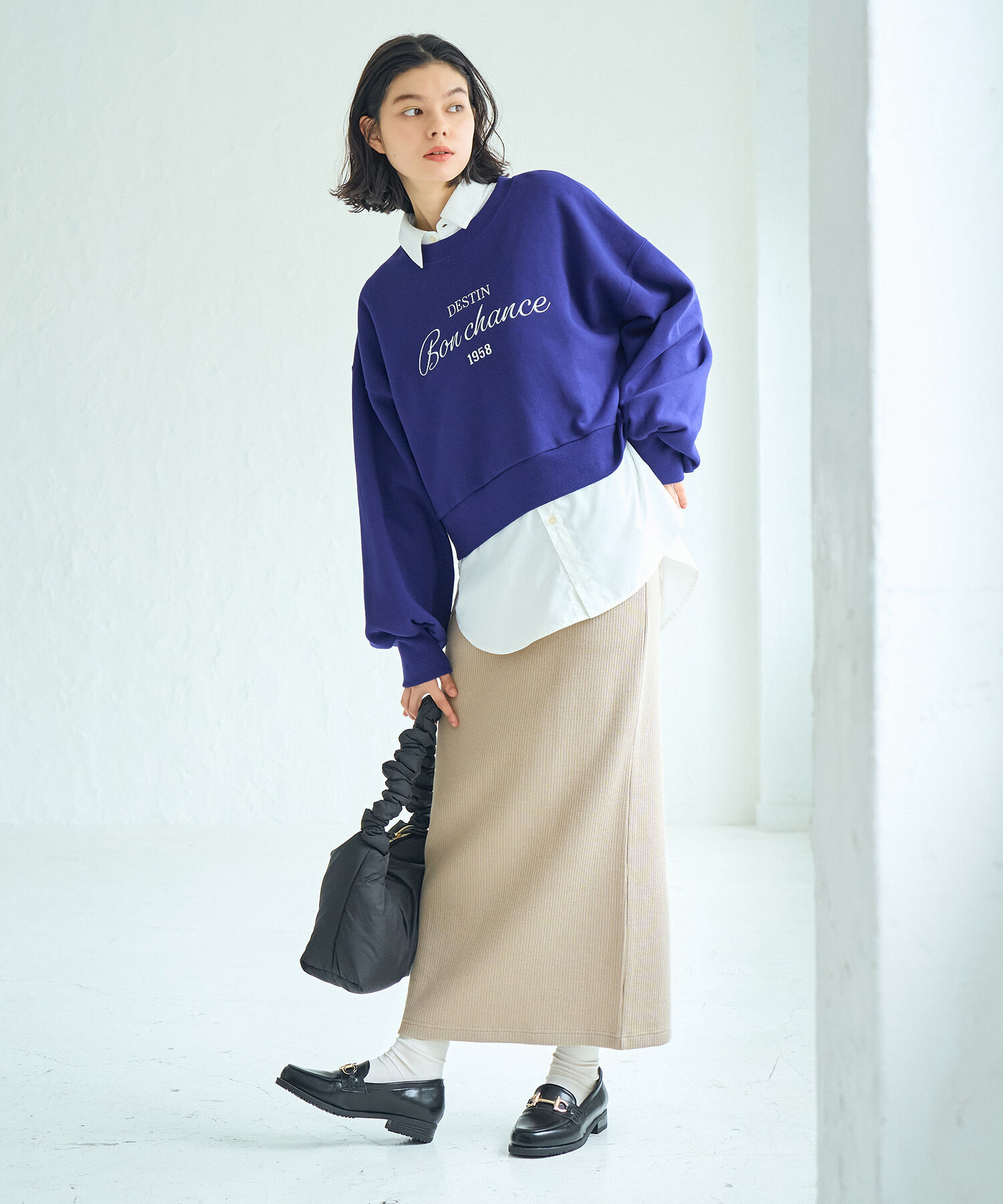 ROPE' PICNIC R「裏起毛刺繍ロゴクロップドスウェット」|スウェット・ジャージ|