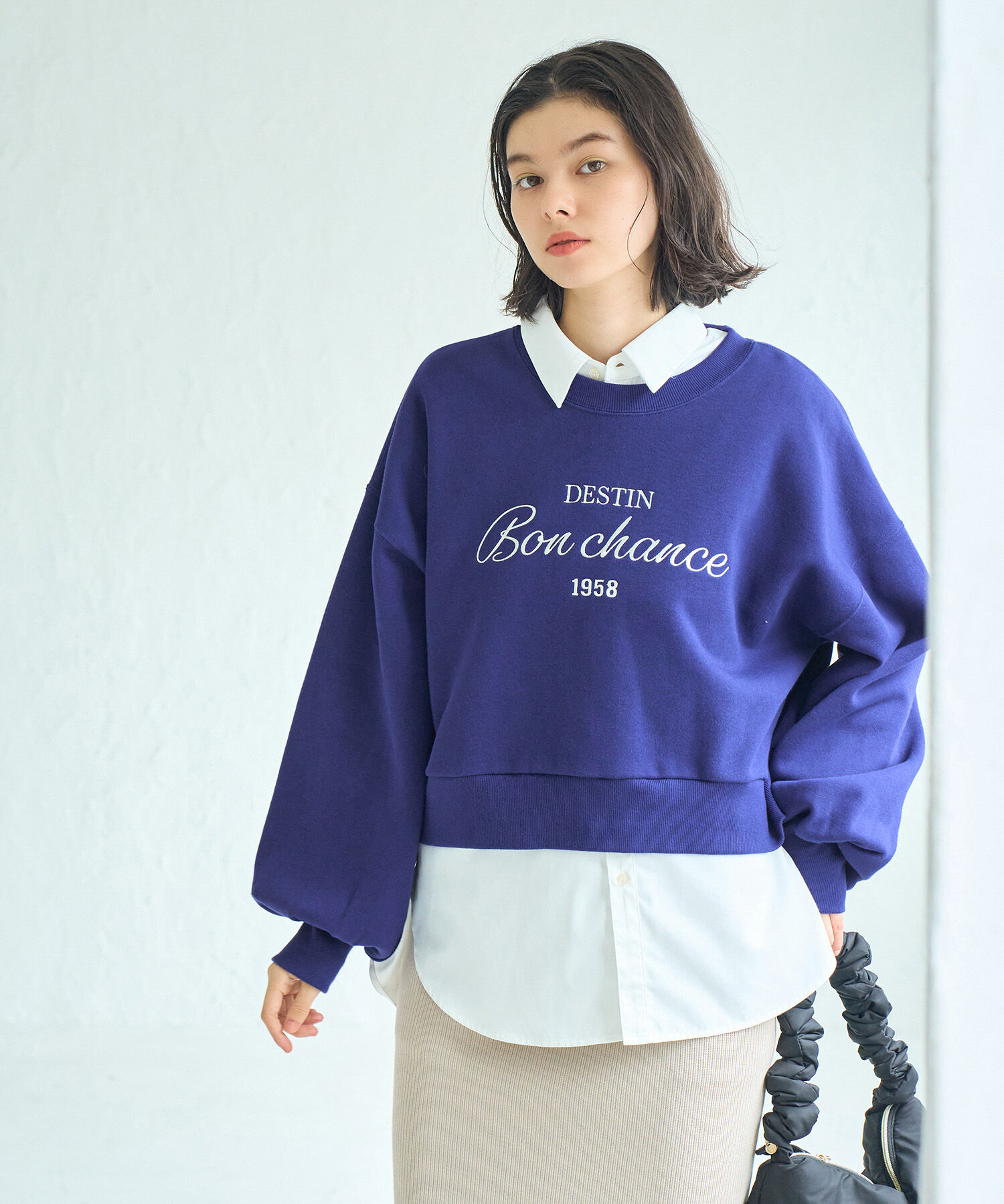 ROPE' PICNIC R「裏起毛刺繍ロゴクロップドスウェット」|スウェット・ジャージ|