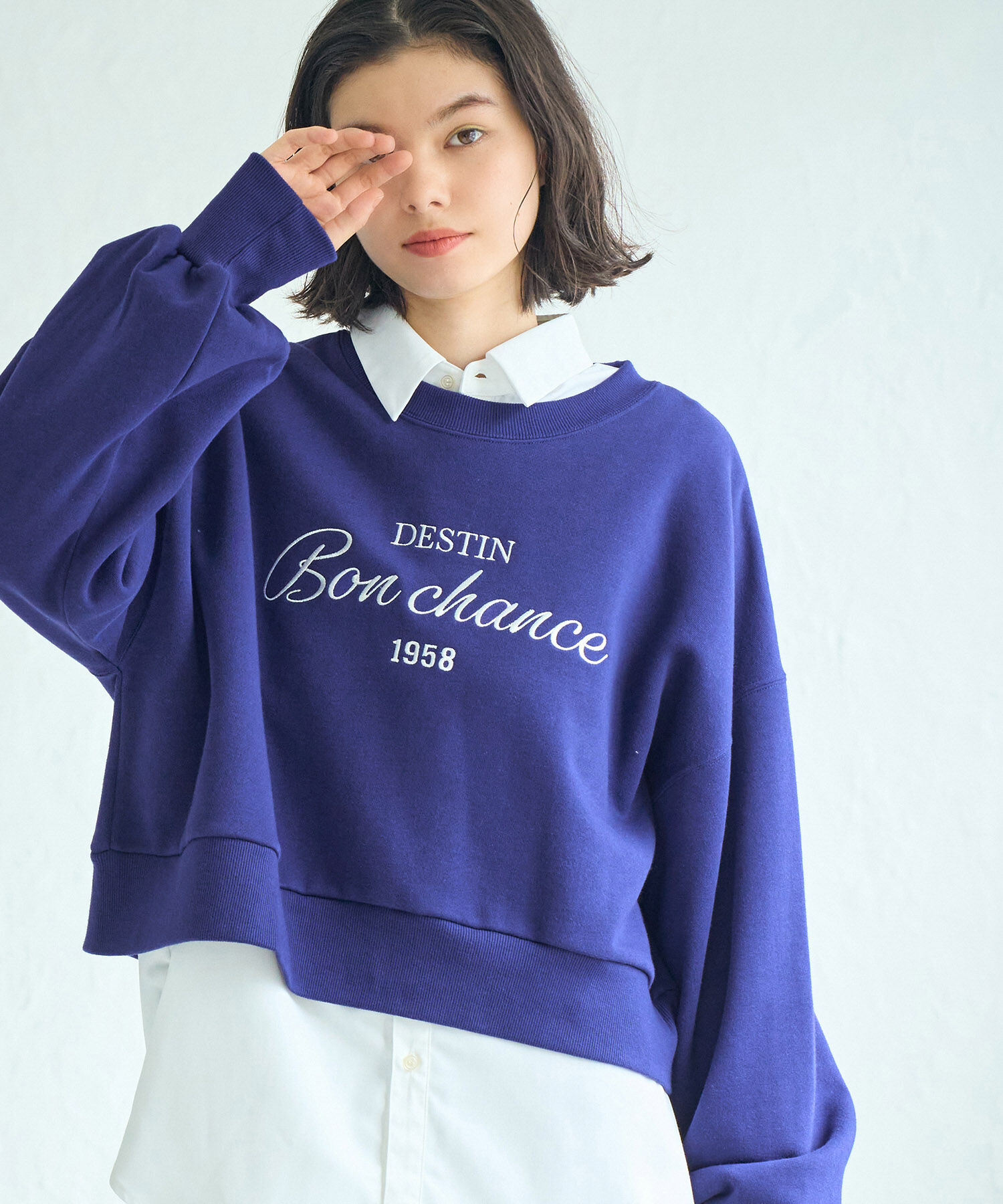 ROPE' PICNIC R「裏起毛刺繍ロゴクロップドスウェット」|スウェット・ジャージ|