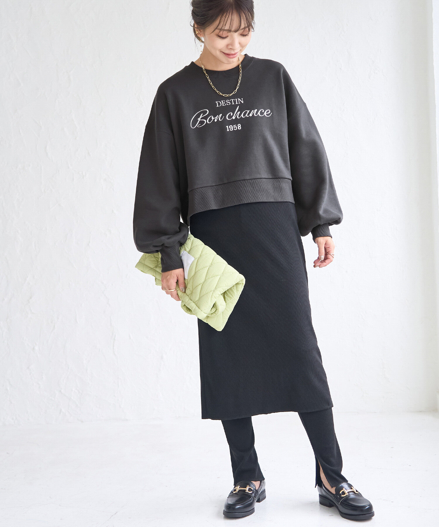 ROPE' PICNIC R「裏起毛刺繍ロゴクロップドスウェット」|スウェット・ジャージ|