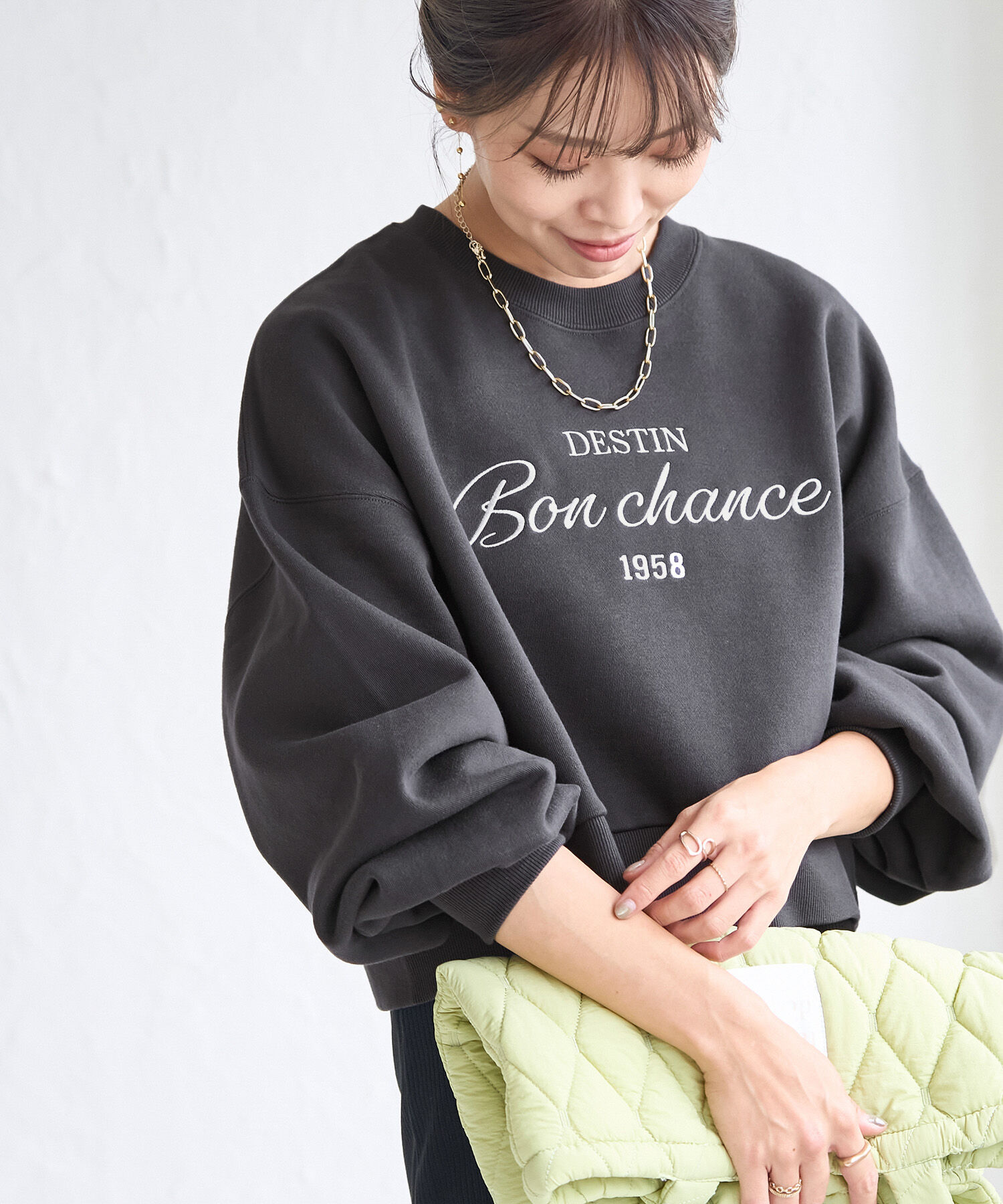 ROPE' PICNIC R「裏起毛刺繍ロゴクロップドスウェット」|スウェット・ジャージ|