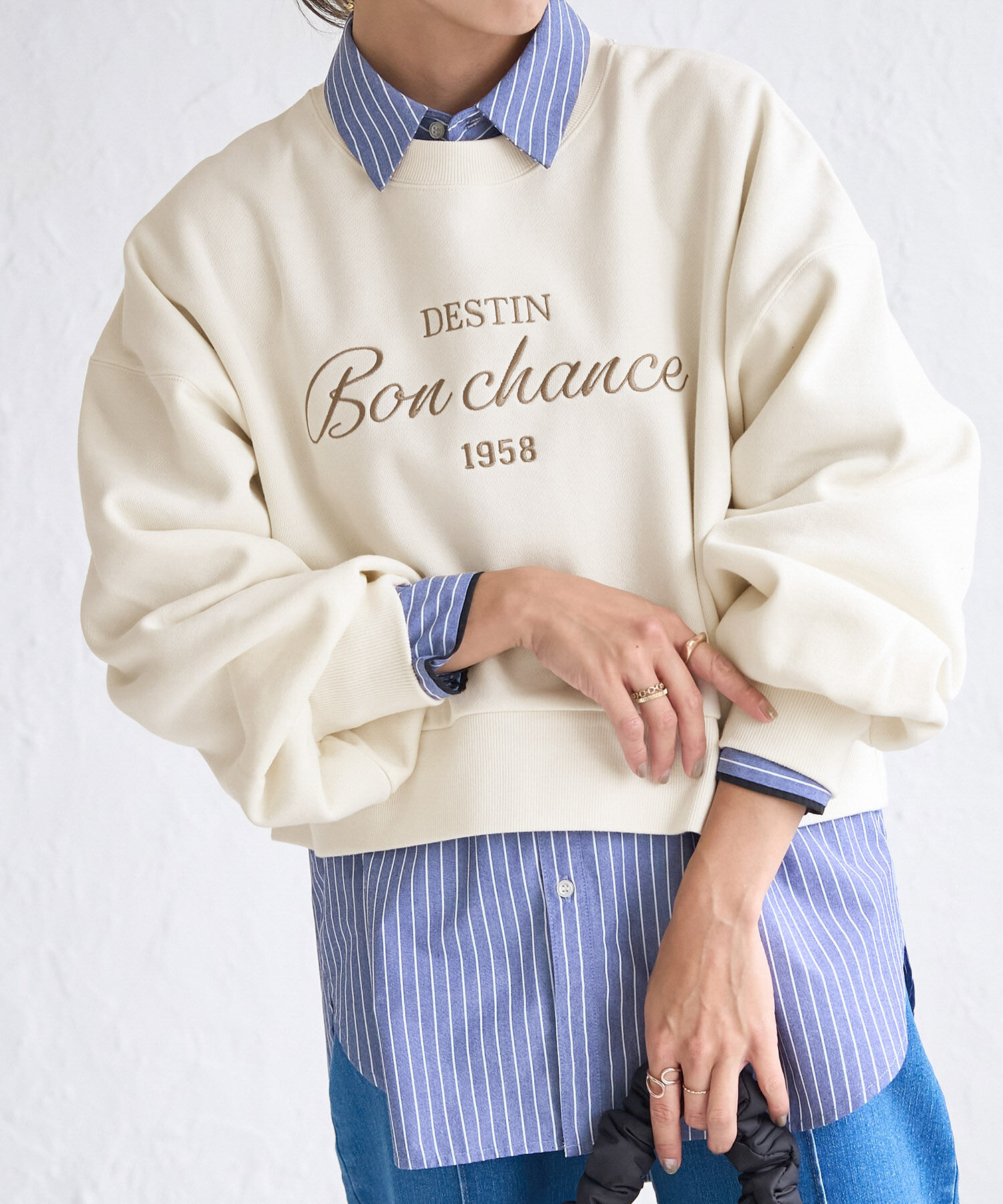 ROPE' PICNIC R「裏起毛刺繍ロゴクロップドスウェット」|スウェット・ジャージ|キナリ(16)