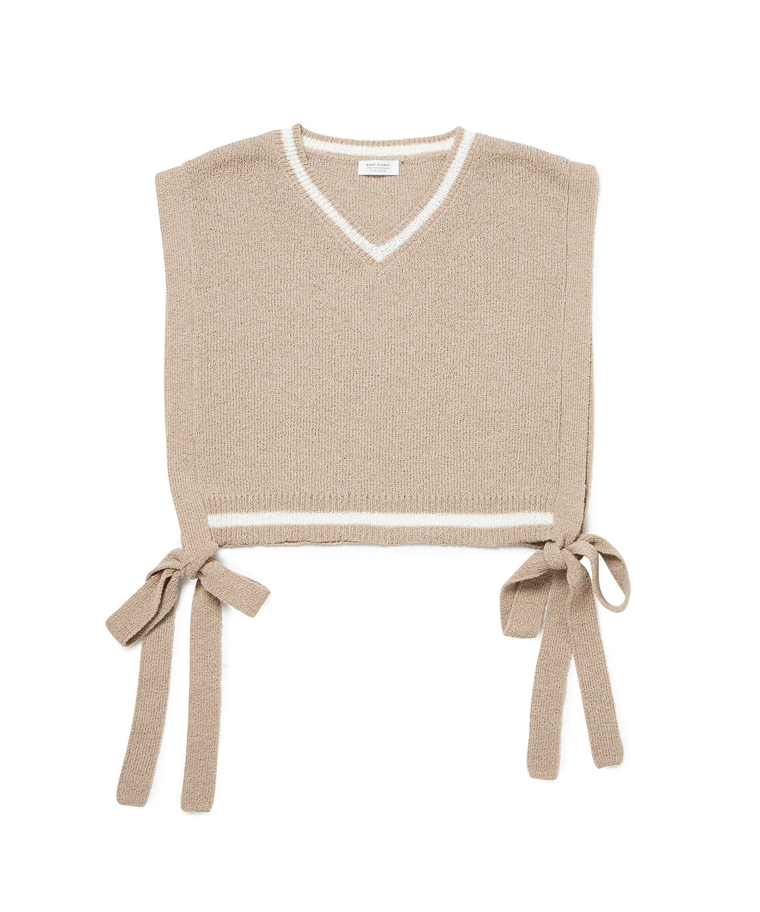 ROPE PICNIC PASSAGE「ブークレーライン入りサイドリボンレイヤードベスト」|ベスト・ジレ|