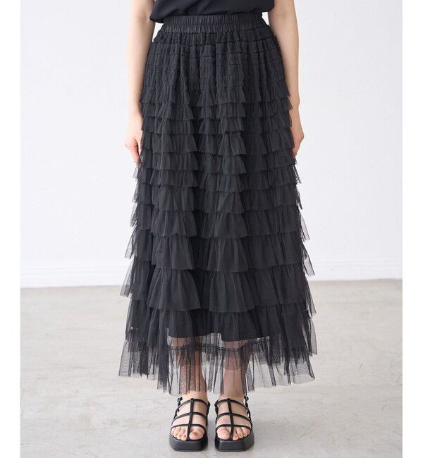 Rope&rsquo;Picnic「チュールフリルティアードスカート」|スカート|