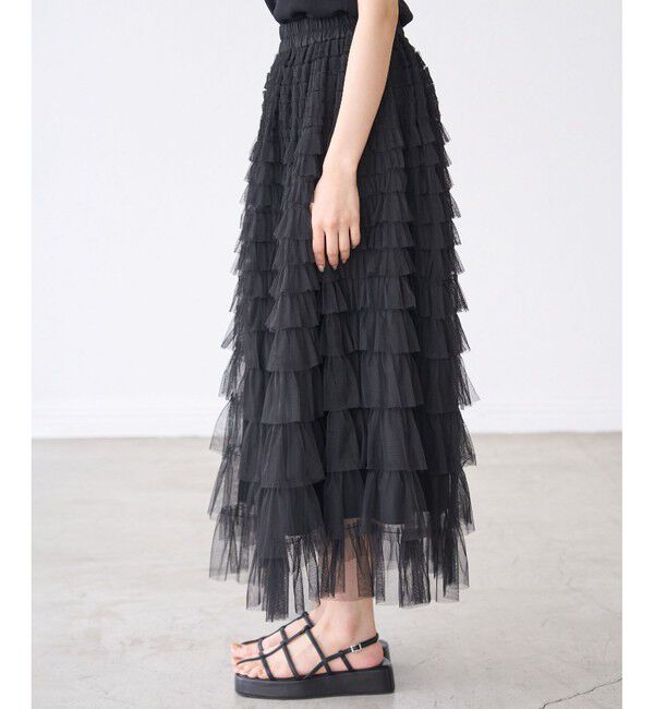 Rope&rsquo;Picnic「チュールフリルティアードスカート」|スカート|