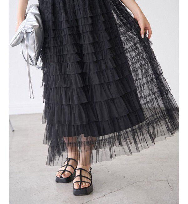 Rope&rsquo;Picnic「チュールフリルティアードスカート」|スカート|