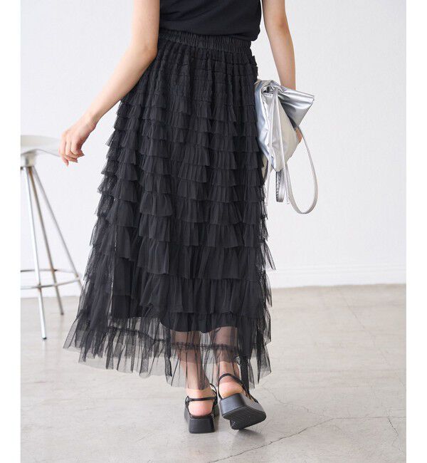 Rope&rsquo;Picnic「チュールフリルティアードスカート」|スカート|