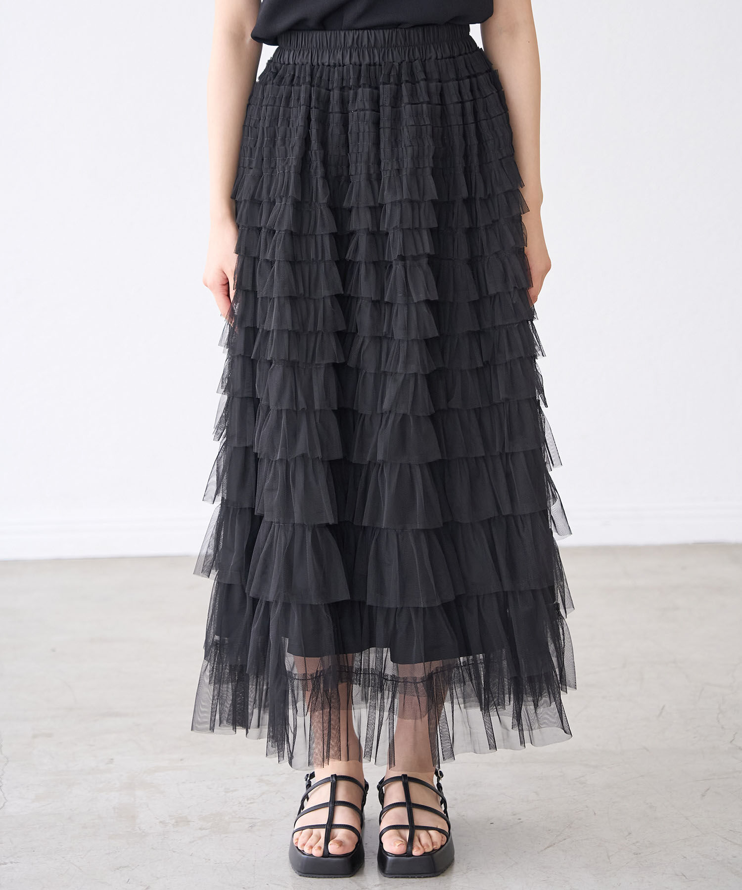Rope&rsquo;Picnic「チュールフリルティアードスカート」|スカート|