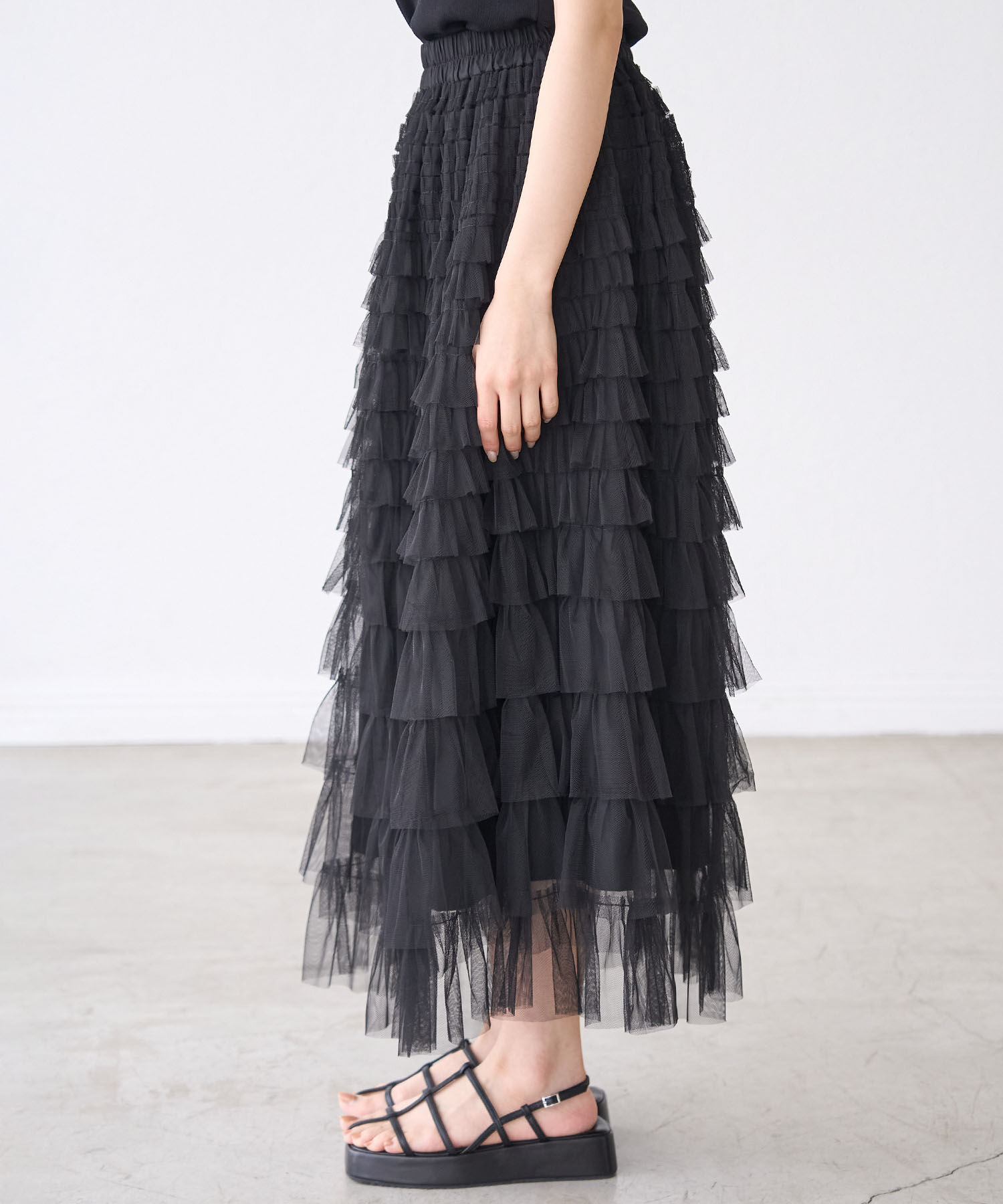 Rope&rsquo;Picnic「チュールフリルティアードスカート」|スカート|