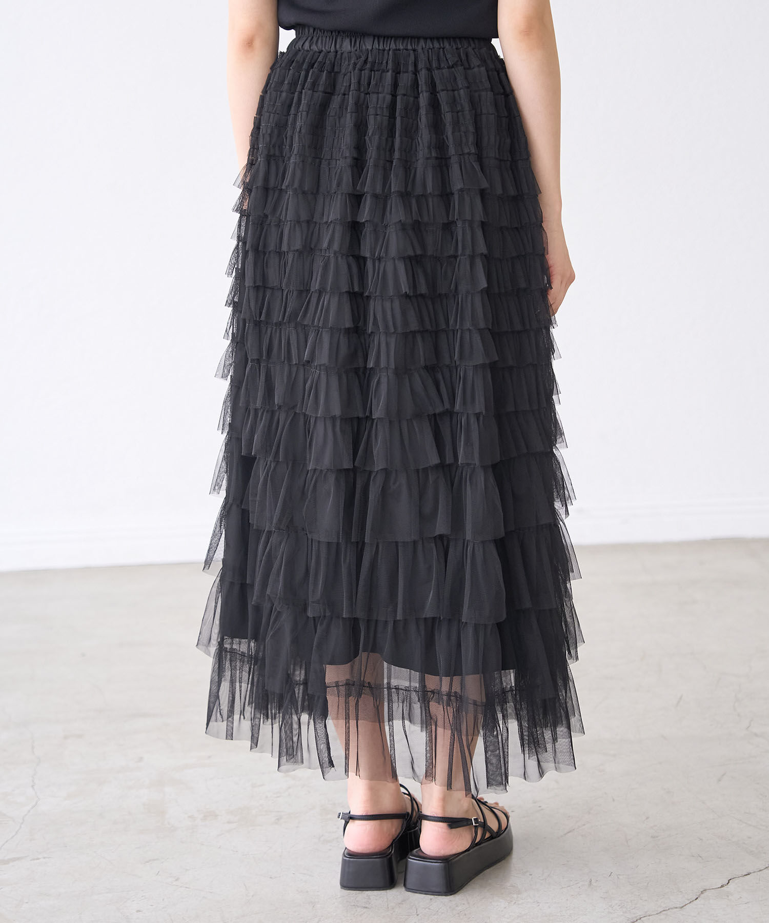 Rope&rsquo;Picnic「チュールフリルティアードスカート」|スカート|