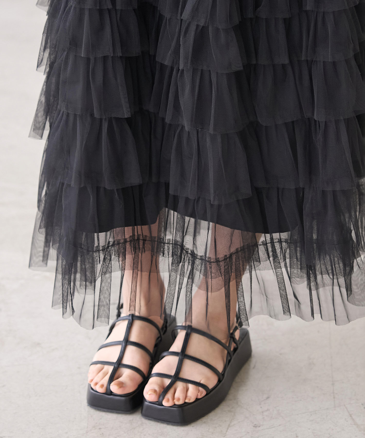 Rope&rsquo;Picnic「チュールフリルティアードスカート」|スカート|