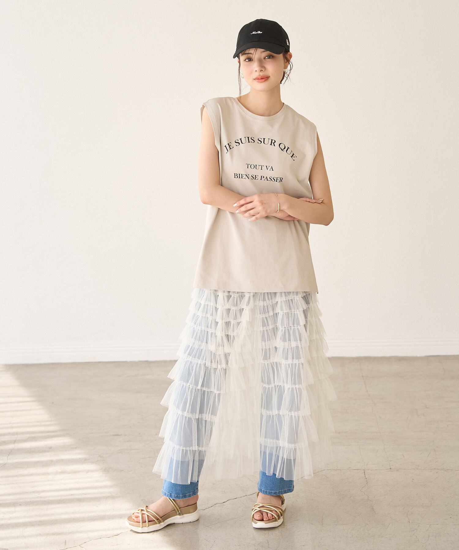 Rope&rsquo;Picnic「チュールフリルティアードスカート」|スカート|