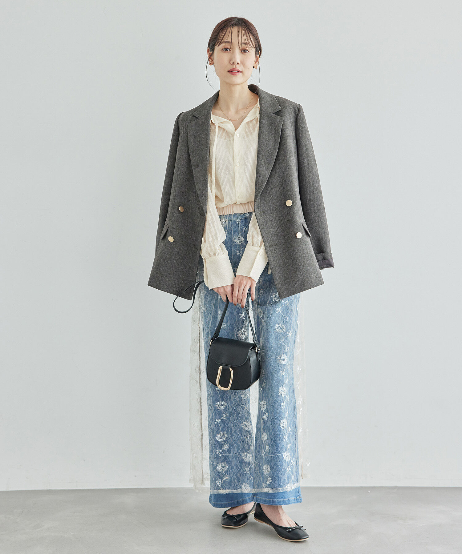 Rope&rsquo;Picnic「2WAY/シアー柄リボンブラウス」|シャツ・ブラウス|