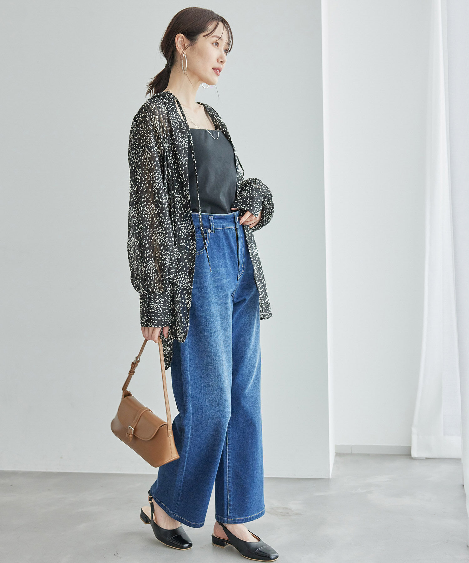 Rope&rsquo;Picnic「2WAY/シアー柄リボンブラウス」|シャツ・ブラウス|