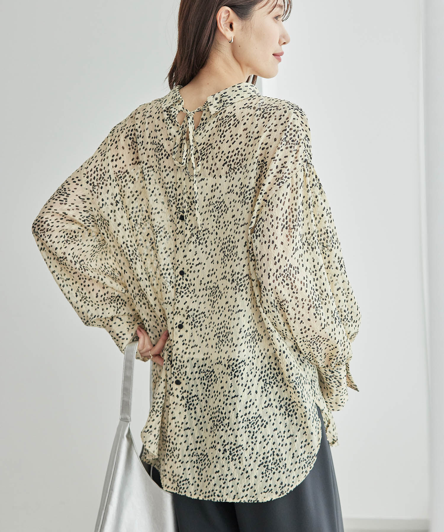 Rope&rsquo;Picnic「2WAY/シアー柄リボンブラウス」|シャツ・ブラウス|