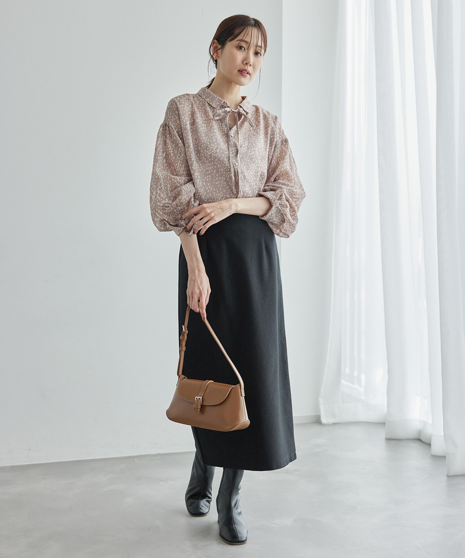 Rope&rsquo;Picnic「2WAY/シアー柄リボンブラウス」|シャツ・ブラウス|